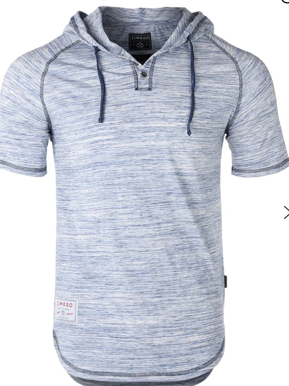 Men’s Short-Sleeve Hoodie Performance Cotton Zimego Sz M Athleisure Resortwear
